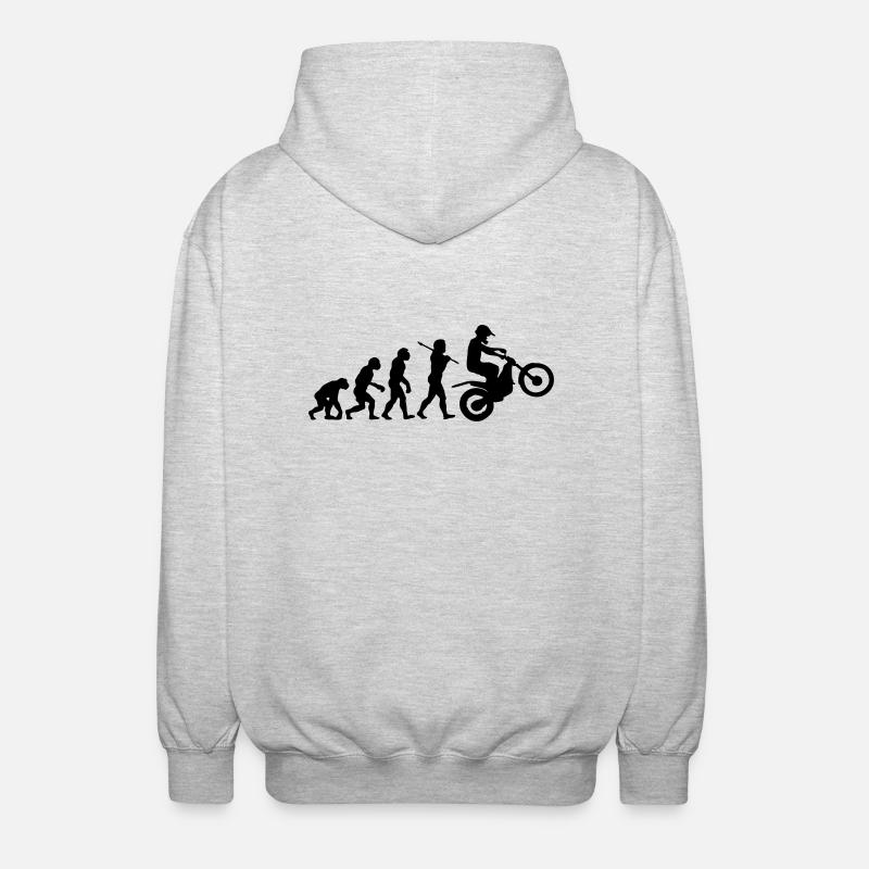 trials bike evolution 01 - Unisex Hooded Jacket - light heather grey