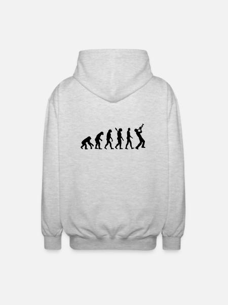 Evolution Trompette - Veste à capuche unisexe - gris clair chiné