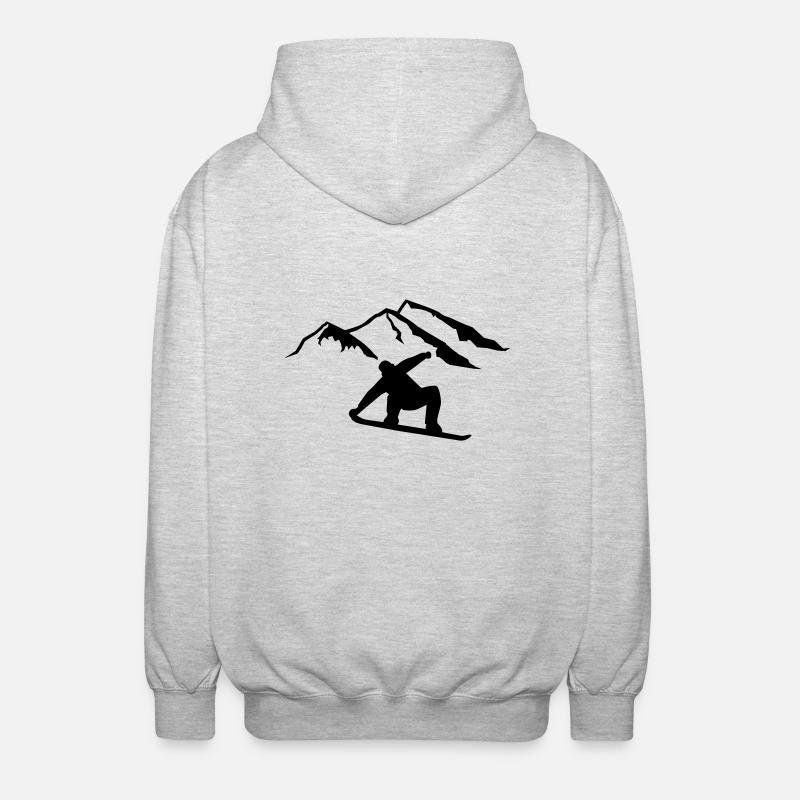 Snowboard - Unisex Kapuzenjacke - Hellgrau meliert