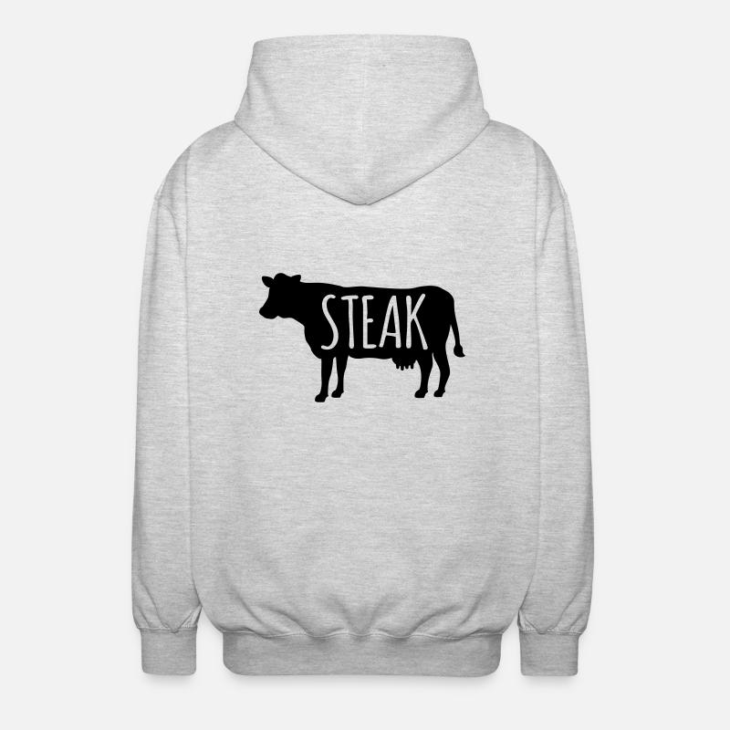 Steak - Unisex Kapuzenjacke - Hellgrau meliert