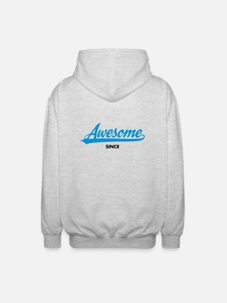Awesome Since (MM.DD.YYYY) - Veste à capuche unisexe - gris clair chiné