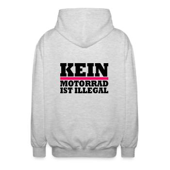 kein motorrad ist illegal - Unisex Kapuzenjacke - Hellgrau meliert - Hinten - AI Model Male 185 light (185cm)