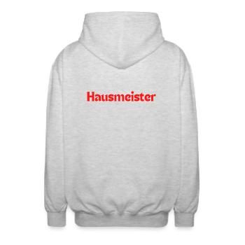 Hausmeister Handwerk Hausmeisterei - Unisex Kapuzenjacke - Hellgrau meliert - Hinten - AI Model Male 185 light (185cm)