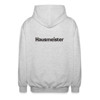 Hausmeister - Unisex Kapuzenjacke - Hellgrau meliert - Hinten - AI Model Male 185 light (185cm)