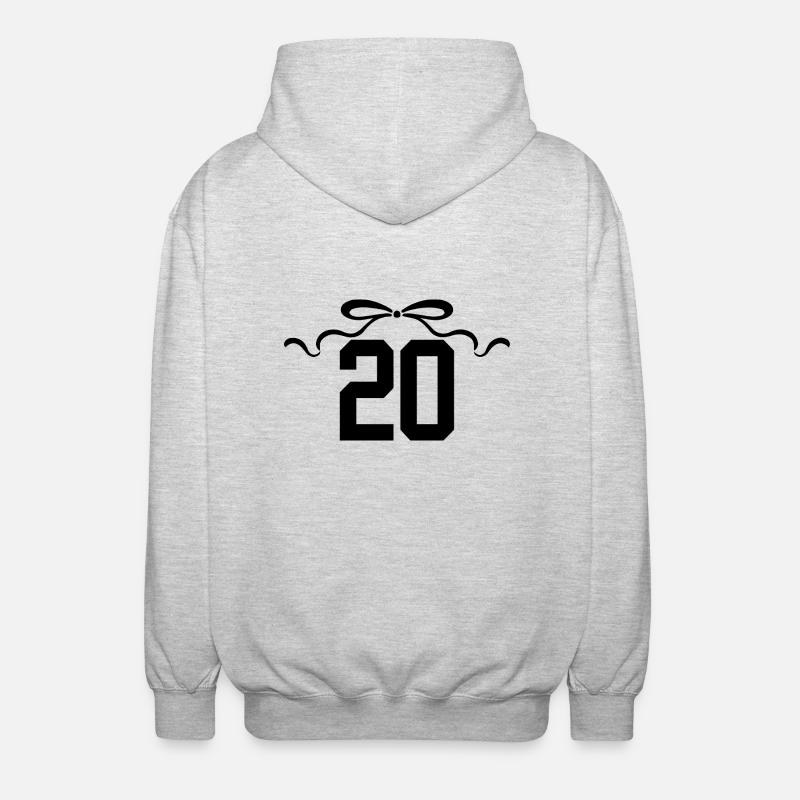 Nummer 20 Knoten - 20. Jubiläum - Unisex Kapuzenjacke - Hellgrau meliert