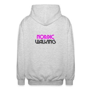 Nordic Walking - Sport - Endurance - Walking - Unisex Hooded Jacket - light heather grey - Back - AI Model Male 185 light (185cm)