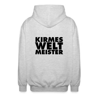 kirmes-welt-meister - Unisex Kapuzenjacke - Hellgrau meliert - Hinten - AI Model Male 185 light (185cm)