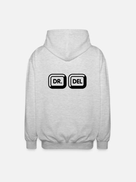 Doktor delete | 1c - Unisex Kapuzenjacke - Hellgrau meliert