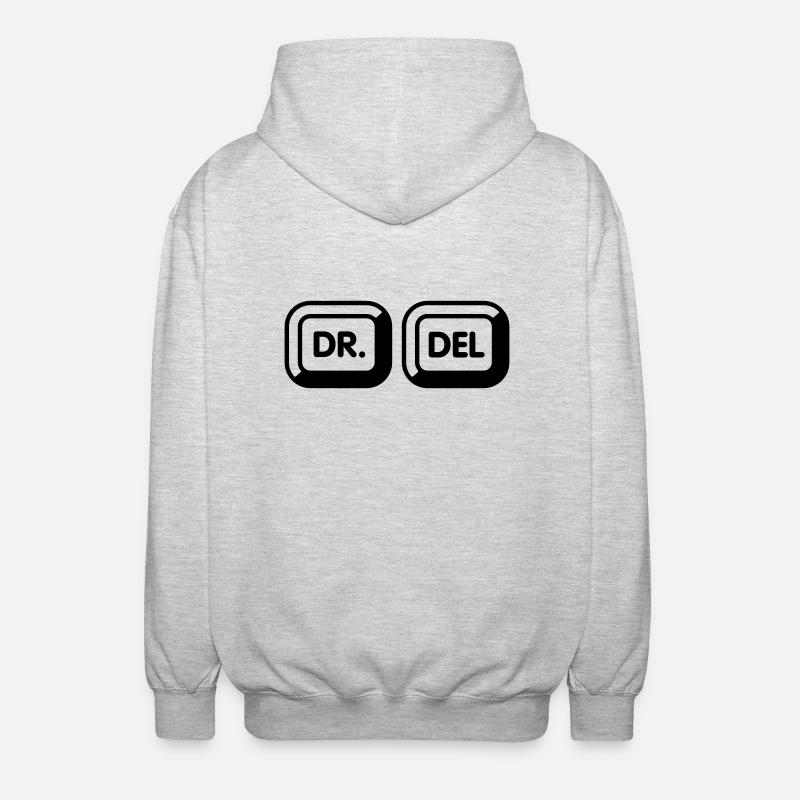 Doctor delete | 1c - Unisex Hooded Jacket - light heather grey