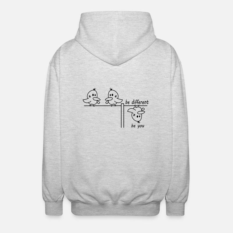 be different be you bird - Unisex Hooded Jacket - light heather grey