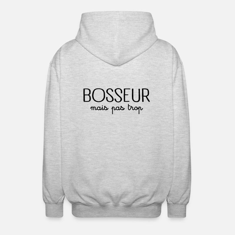 Bosseur Mais Pas Trop - Veste à capuche unisexe - gris clair chiné