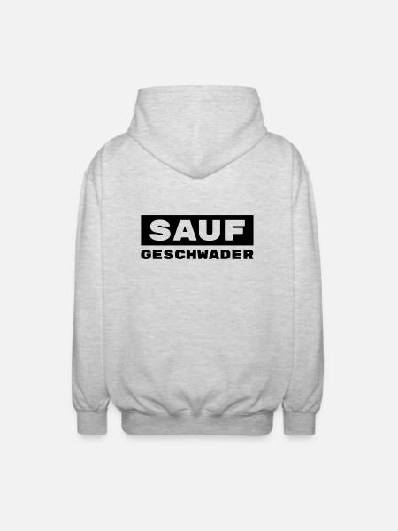 Saufgeschwader / Trinkshirt / Gruppenshirt - Unisex Kapuzenjacke - Hellgrau meliert
