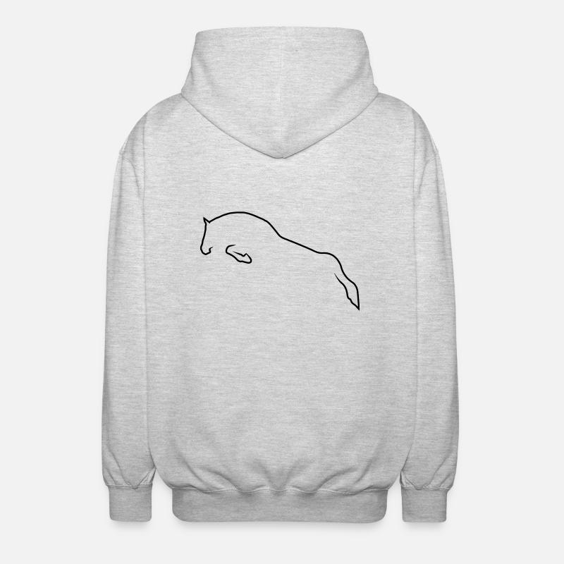 Cheval de saut - Veste à capuche unisexe - gris clair chiné