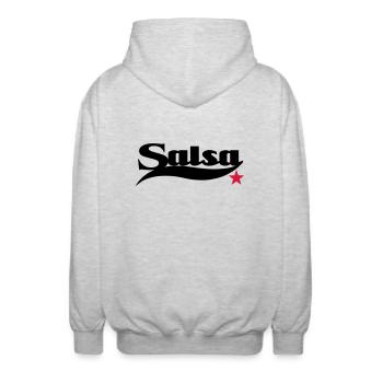 Salsa - Salsa Dance Shirt - Unisex Kapuzenjacke - Hellgrau meliert - Hinten - AI Model Male 185 light (185cm)