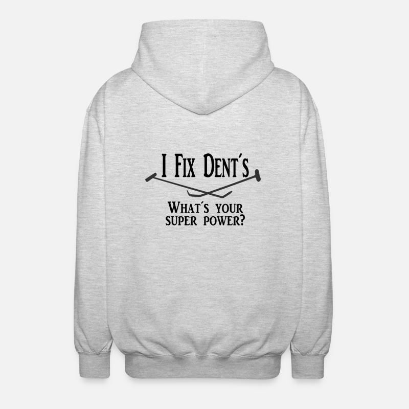 Je fixe les bosses, super-puissance - Veste à capuche unisexe - gris clair chiné