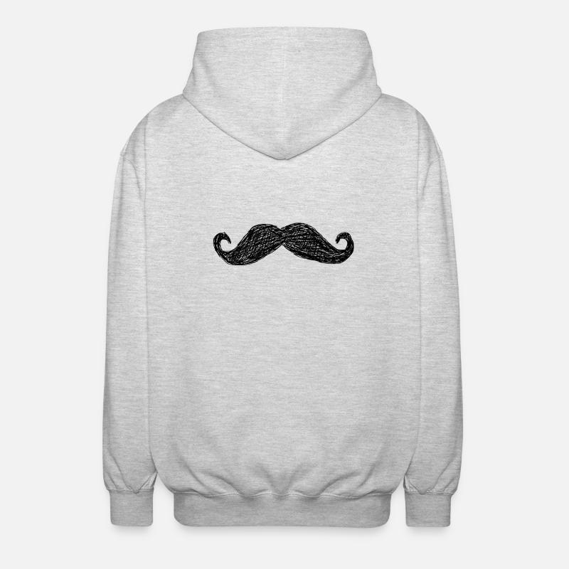 Moustache - Veste à capuche unisexe - gris clair chiné