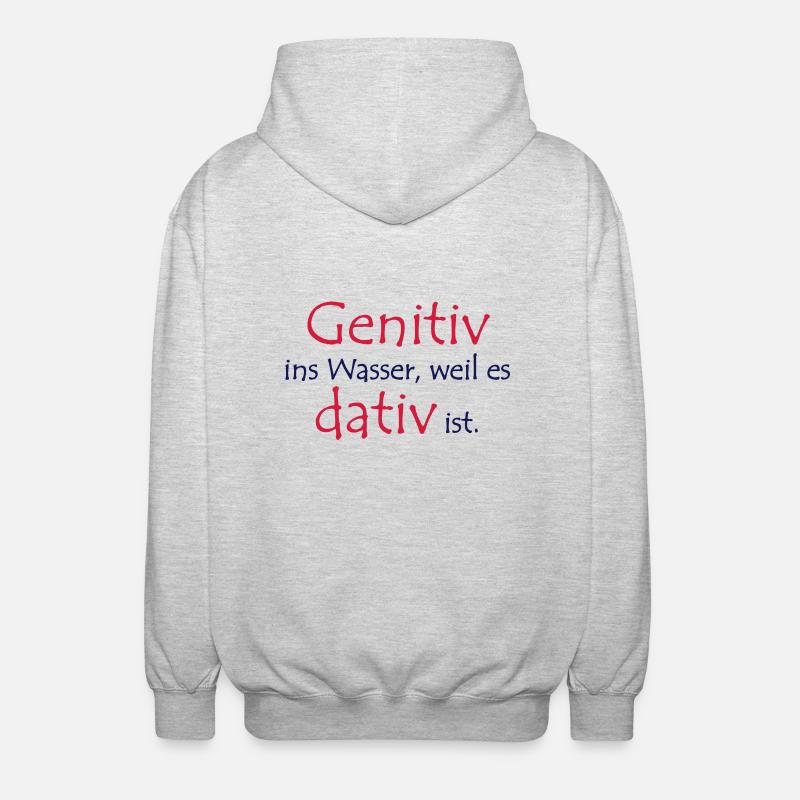 Vs. genitive. dative - Unisex Hooded Jacket - light heather grey