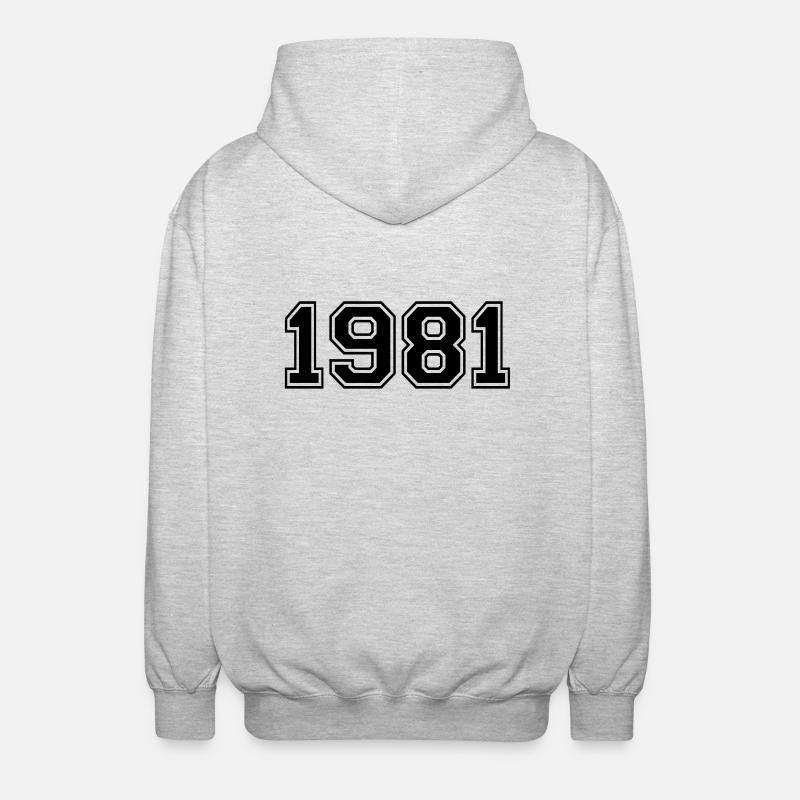 1981 - Veste à capuche unisexe - gris clair chiné