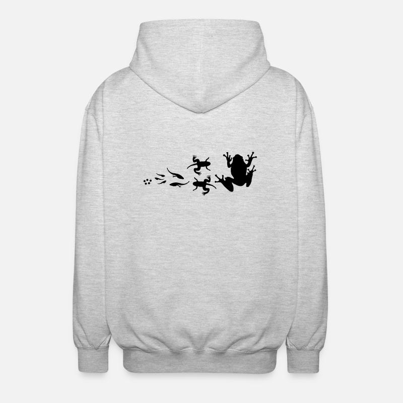 évolution-grenouille - Veste à capuche unisexe - gris clair chiné