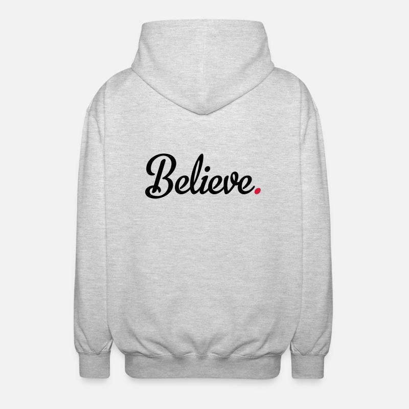 believe - Unisex Kapuzenjacke - Hellgrau meliert