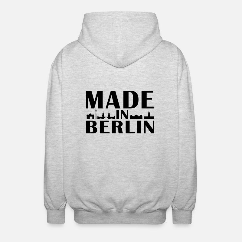 Berlin - Unisex Kapuzenjacke - Hellgrau meliert