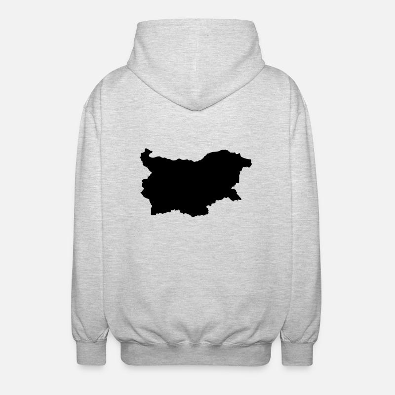 Bulgaria map - Unisex Hooded Jacket - light heather grey
