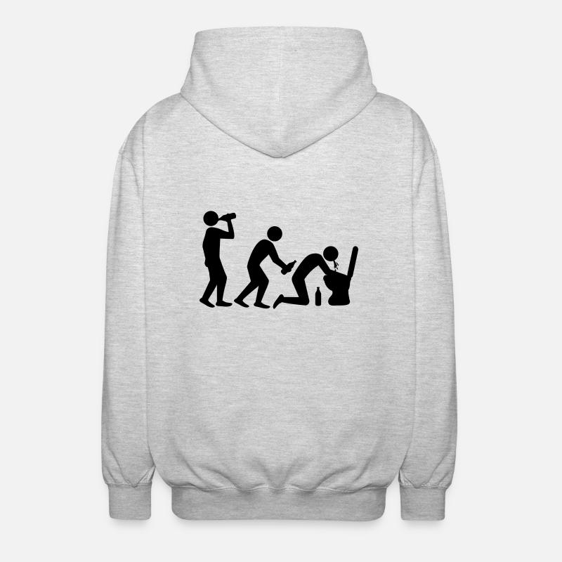 Drunken Evolution - Unisex Hooded Jacket - light heather grey