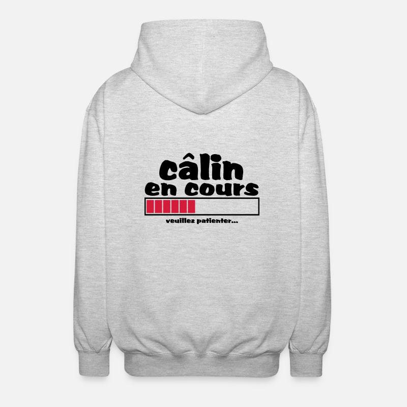 câlin en cours,amour,mariage,ev,formes,cœur - Veste à capuche unisexe - gris clair chiné