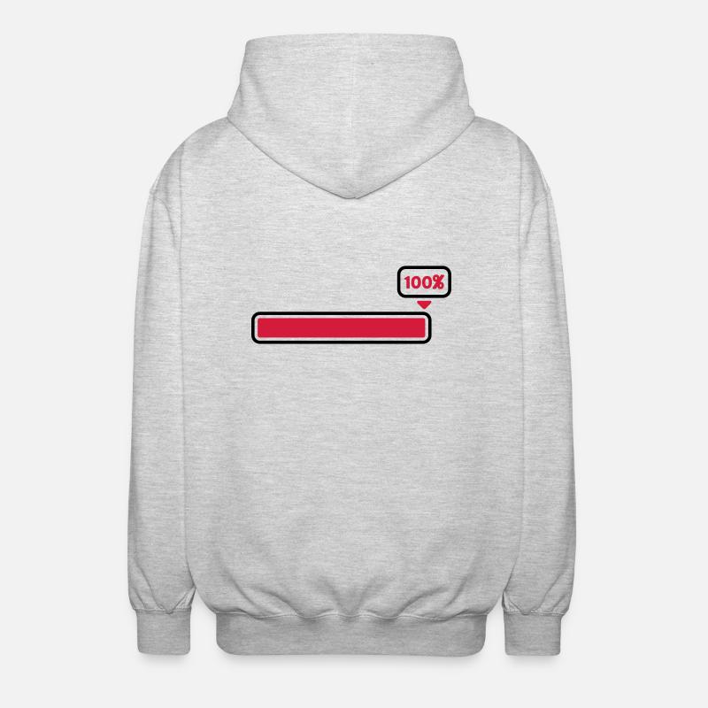 100 % - Veste à capuche unisexe - gris clair chiné