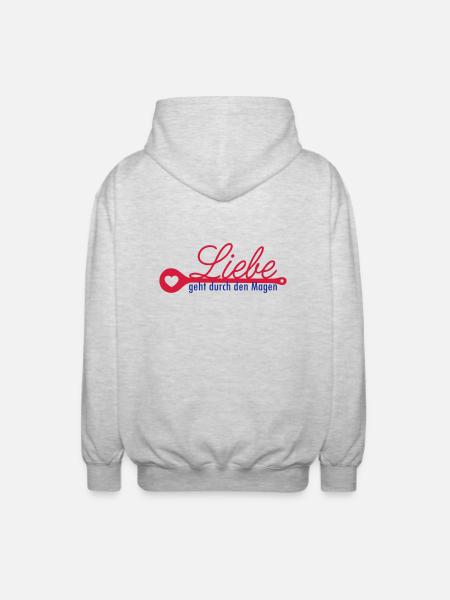 Magen Liebe - Unisex Kapuzenjacke - Hellgrau meliert