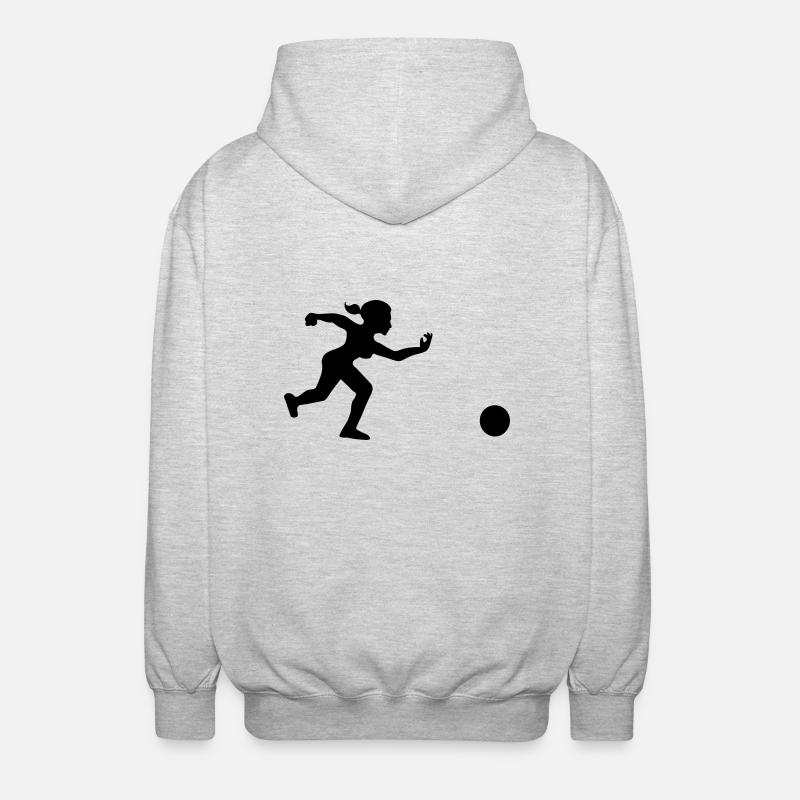 bowling player throws her ball - Unisex Hooded Jacket - light heather grey