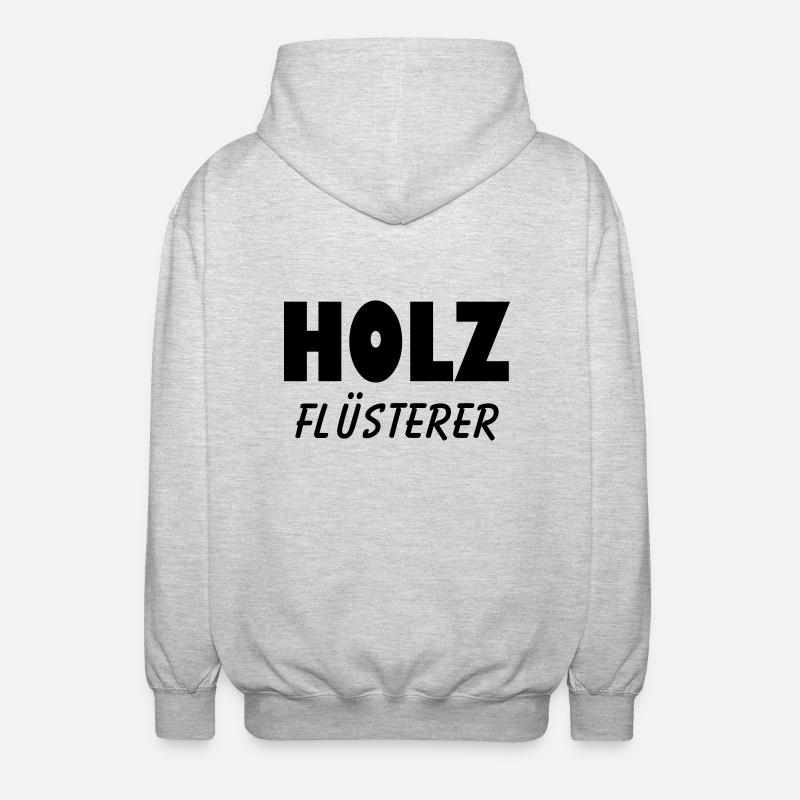 holz flüsterer schreiner - Unisex Kapuzenjacke - Hellgrau meliert