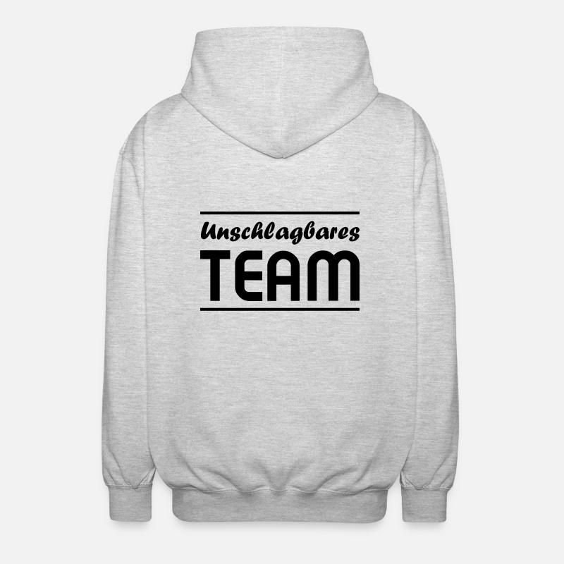 Team unschlagbar - Unisex Kapuzenjacke - Hellgrau meliert