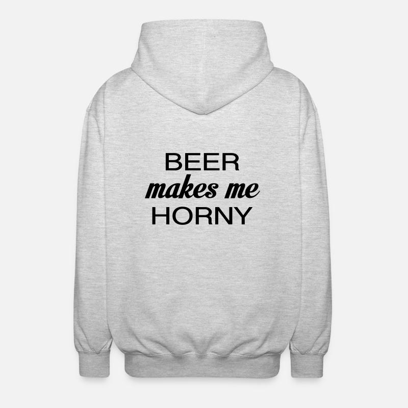 Beer makes me Horny - Veste à capuche unisexe - gris clair chiné