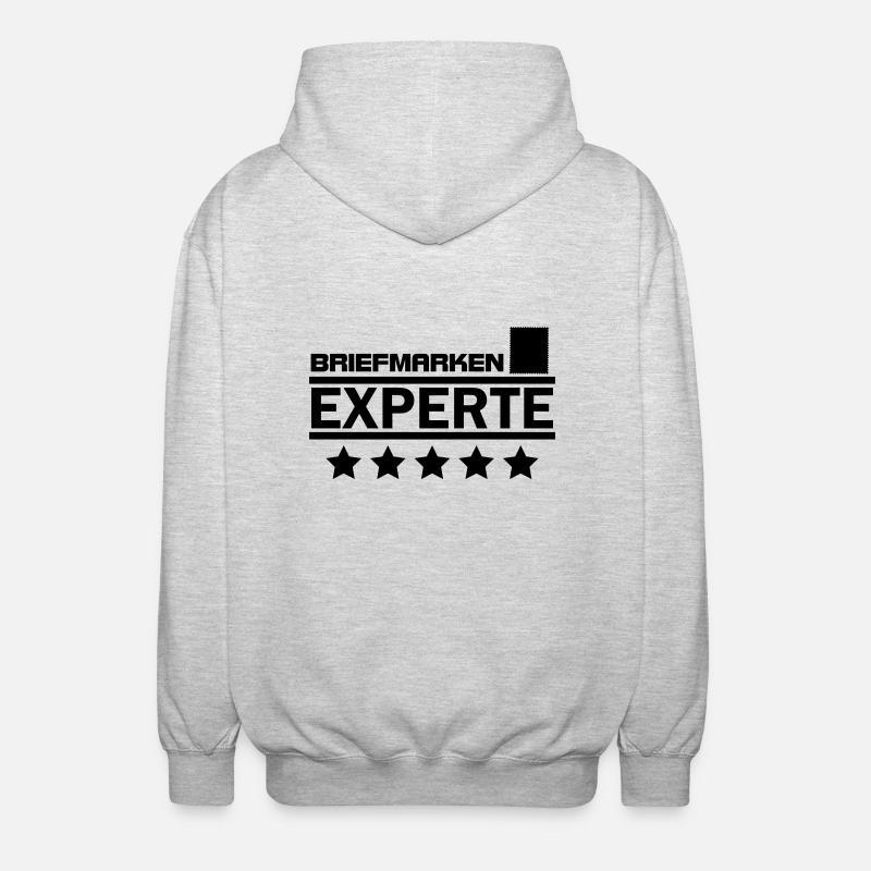 briefmarken experte - Unisex Kapuzenjacke - Hellgrau meliert