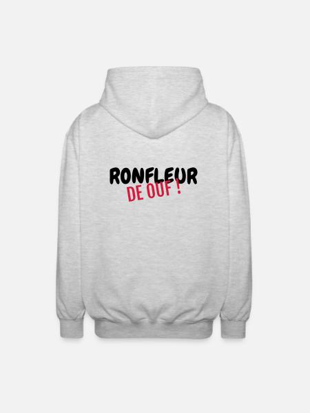 Ronfler / Ronfleur / Ronfleuse / Ronflement - Veste à capuche unisexe - gris clair chiné