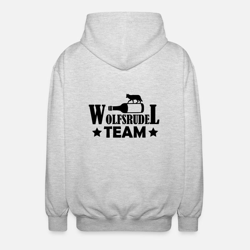 wolfsrudel_team_01 - Unisex Kapuzenjacke - Hellgrau meliert