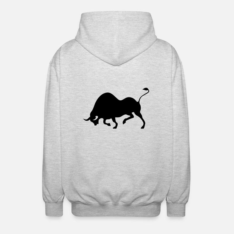 Stier - Unisex Kapuzenjacke - Hellgrau meliert