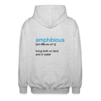 swim - Unisex Hooded Jacket - light heather grey - Back - AI Model Male 185 light (185cm)
