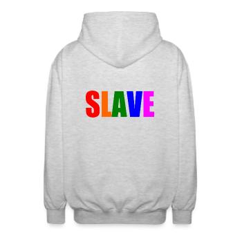 Slave - Unisex Kapuzenjacke - Hellgrau meliert - Hinten - AI Model Male 185 light (185cm)
