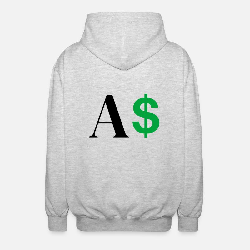 Dollar Letter - Unisex Hooded Jacket - light heather grey