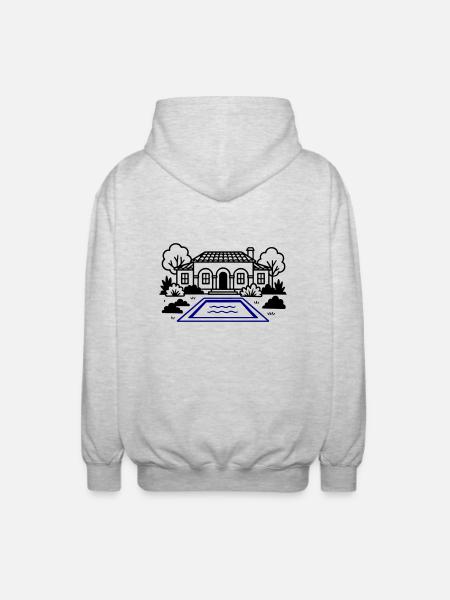 Finca House Villa - Unisex Hooded Jacket - light heather grey