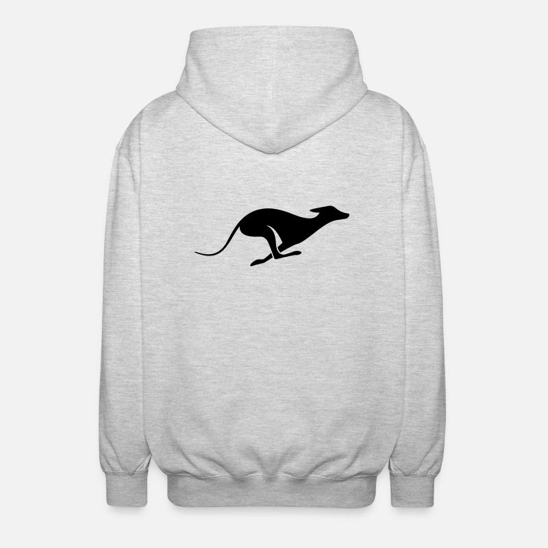 Windhund Silhouette – Lévrier, Greyhound Design - Veste à capuche unisexe - gris clair chiné