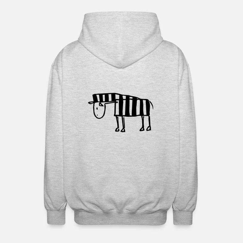 Zebra ligne - Veste à capuche unisexe - gris clair chiné