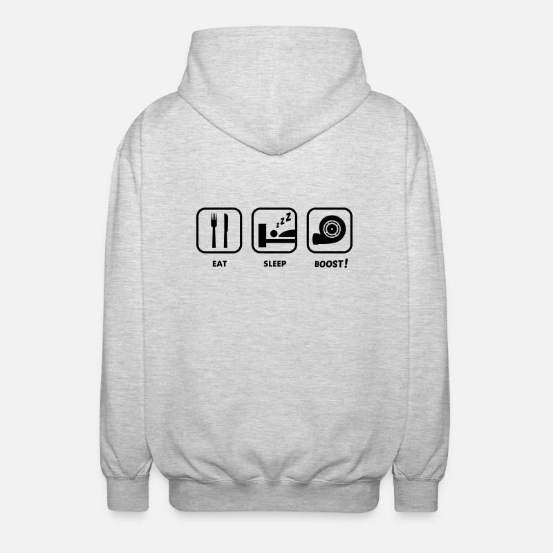 JDM Eat, Sleep, BOOST! - Unisex Kapuzenjacke - Hellgrau meliert