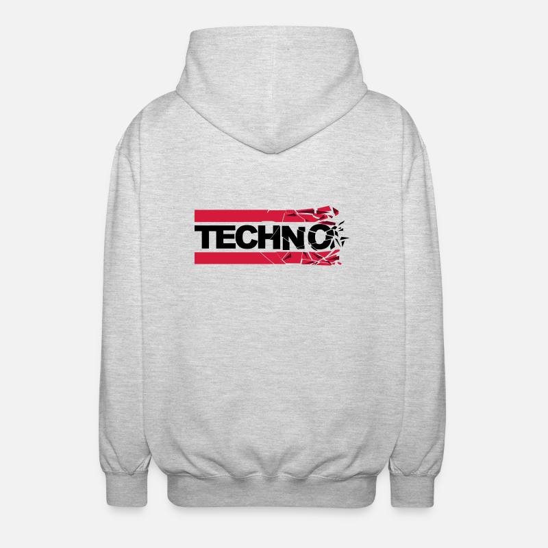 Techno shattered - Unisex Kapuzenjacke - Hellgrau meliert