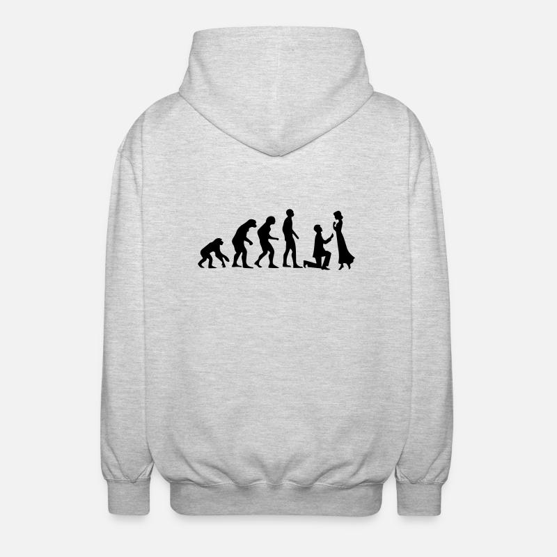 ÉVOLUTION DU MARIAGE ! - Veste à capuche unisexe - gris clair chiné