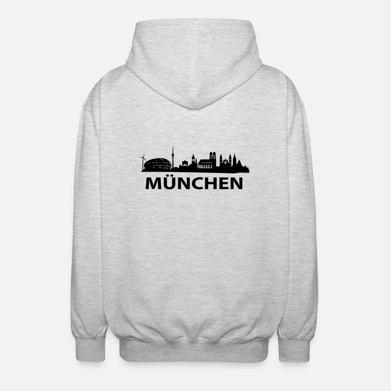 munchen - Unisex Kapuzenjacke - Hellgrau meliert