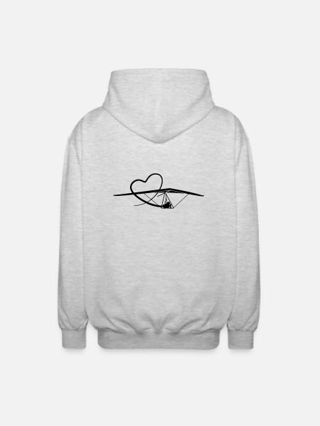 heart hanggliding - Unisex Hooded Jacket - light heather grey