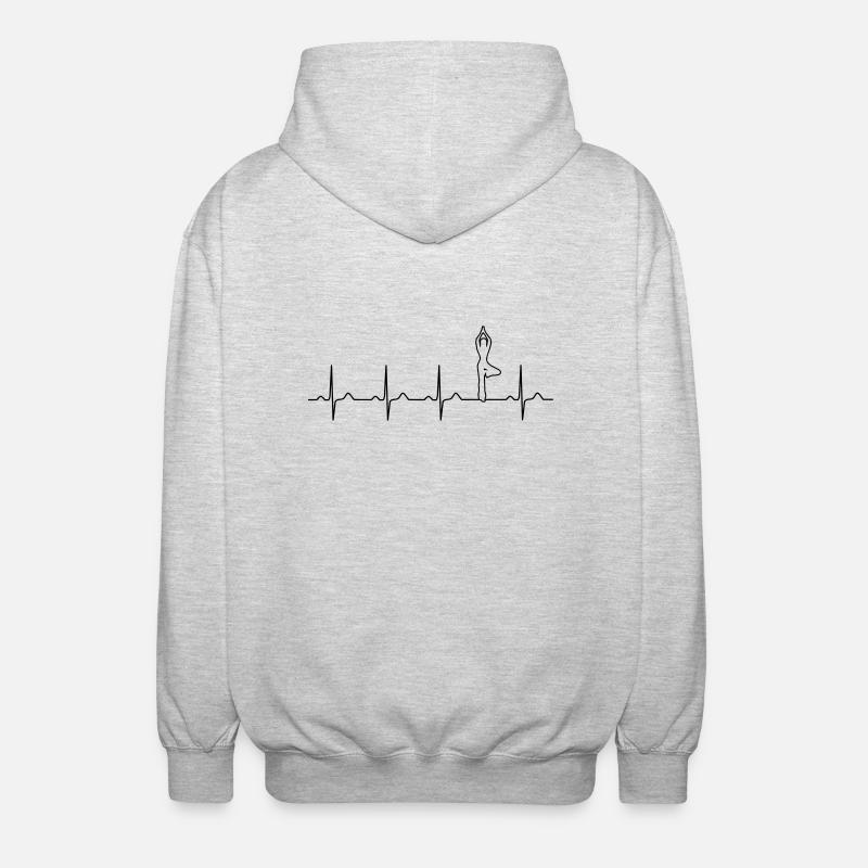 yoga heartbeat - Veste à capuche unisexe - gris clair chiné